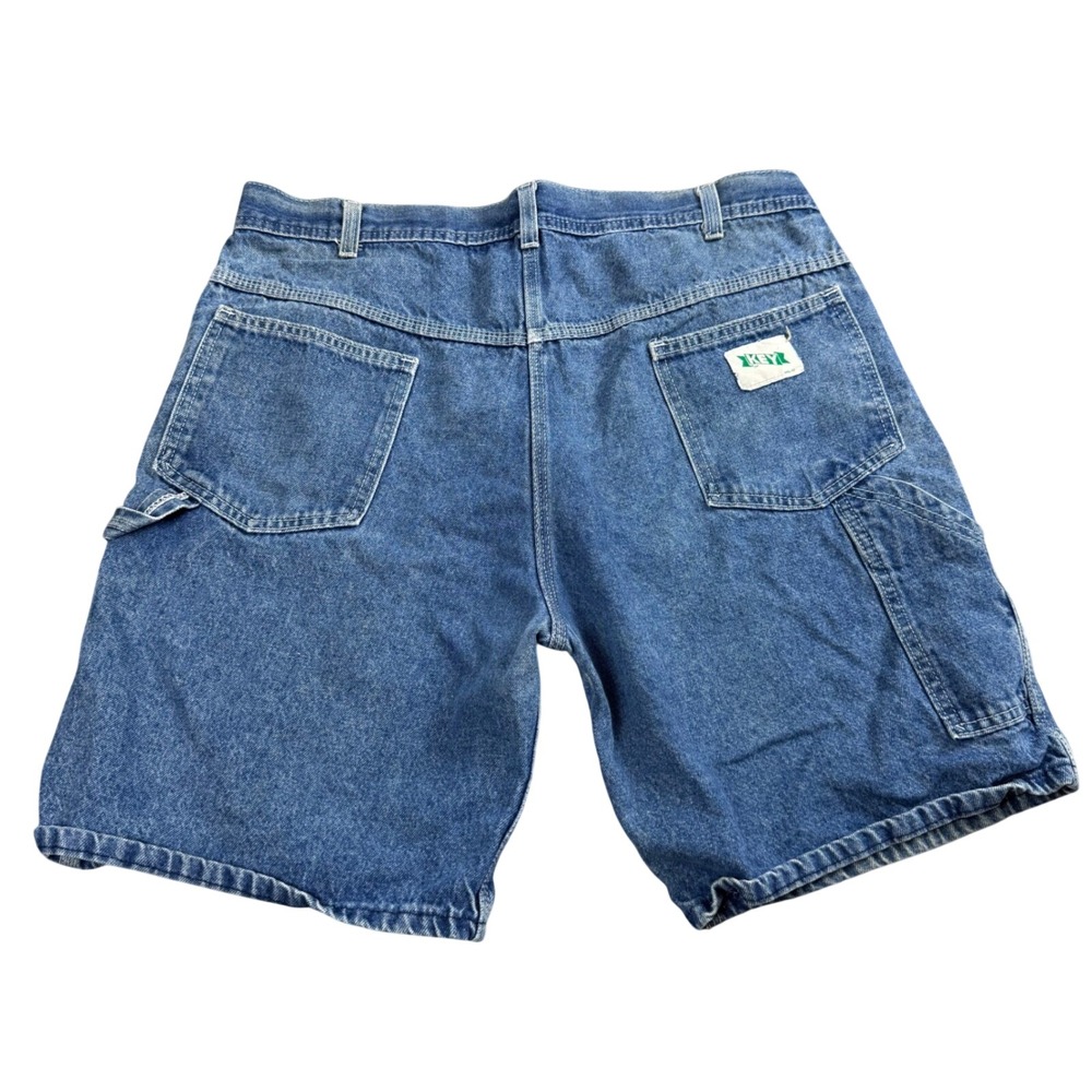 Vintage Key Imperial Carpenter Shorts Men 36" Denim Utility Workwear Hammer Loop